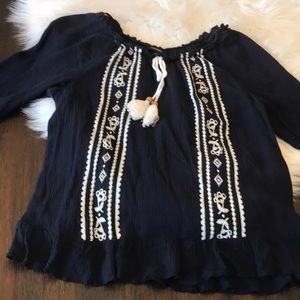 Takara Navy and white blouse